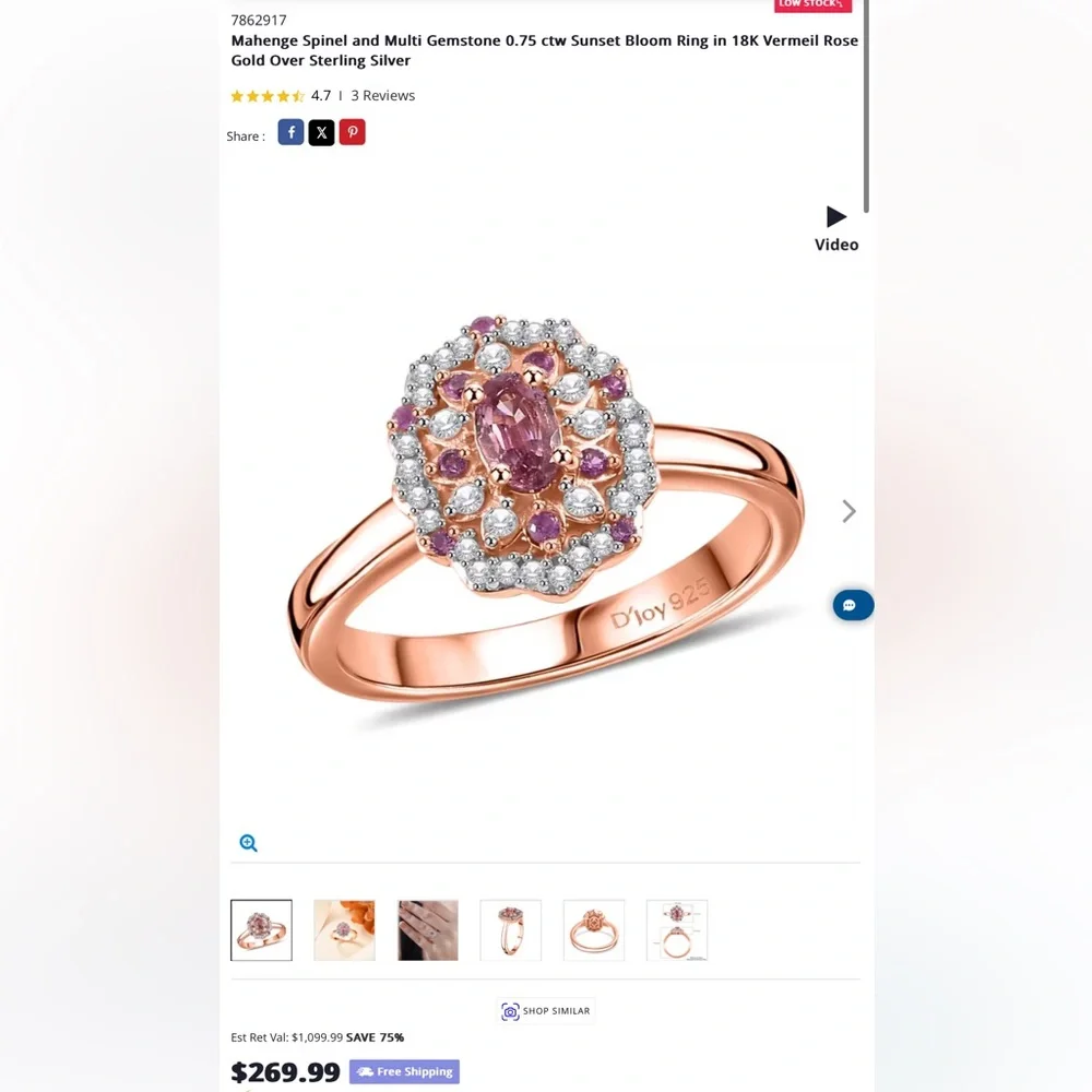 Mahenge Spinel and Multi Gemstone Sunset Bloom Ring
